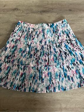 J crew Pleated Floral Abstract Print Mini Skirt size 4